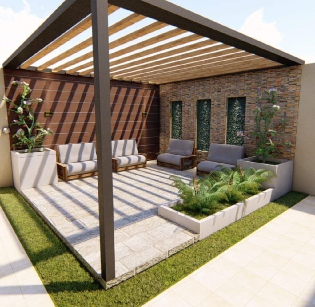 صورة مشروع عشب صناعي في حديقة منزل